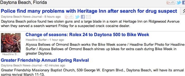 Bike Week story on HeadlineSurfer.com trending in search engines / Headline Surfer